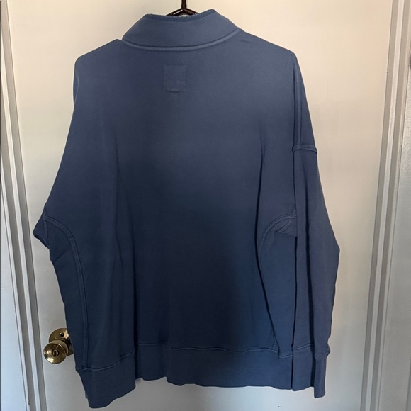 Blue Button-Up Sweatshirt - Picture 4 of 4